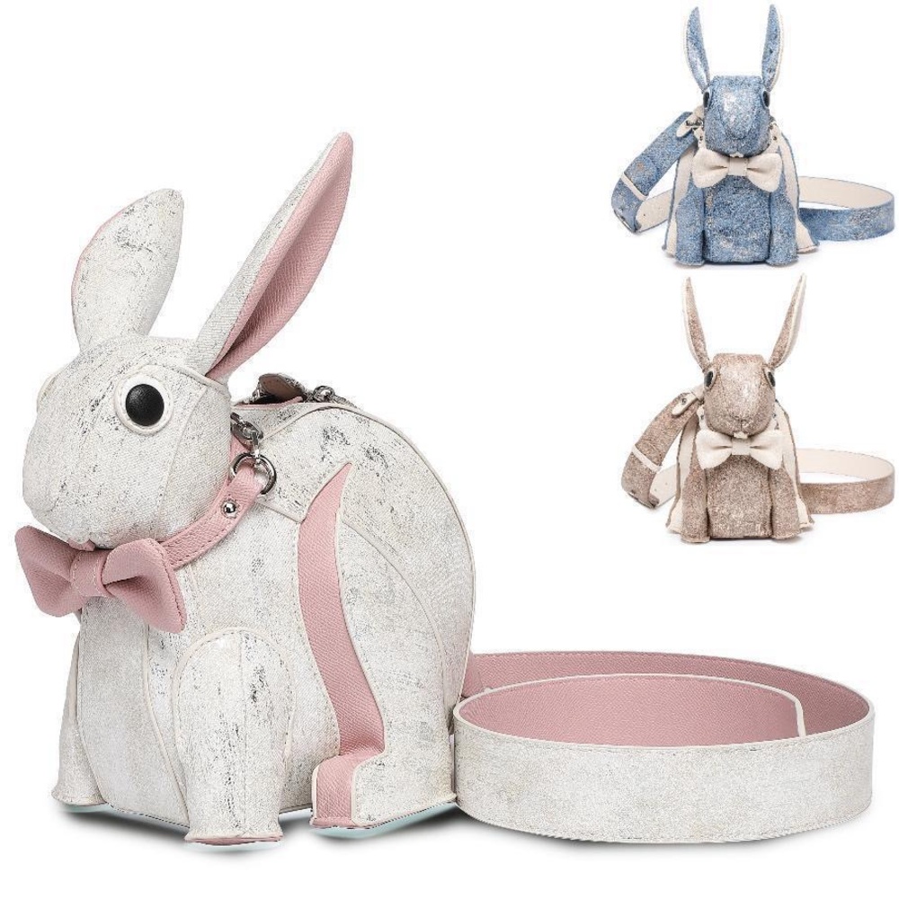Cute Bunny Crossbody Bag in White and Pink
